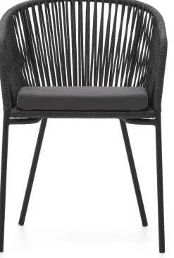 Tuinstoelen|Eetkamerstoelen Met Armleuning-Kave Home Yanet Tuinstoel Zwart