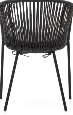 Tuinstoelen|Eetkamerstoelen Met Armleuning-Kave Home Yanet Tuinstoel Zwart