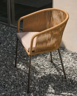 Tuinstoelen|Eetkamerstoelen Met Armleuning-Kave Home Yanet Tuinstoel Naturel, Beige