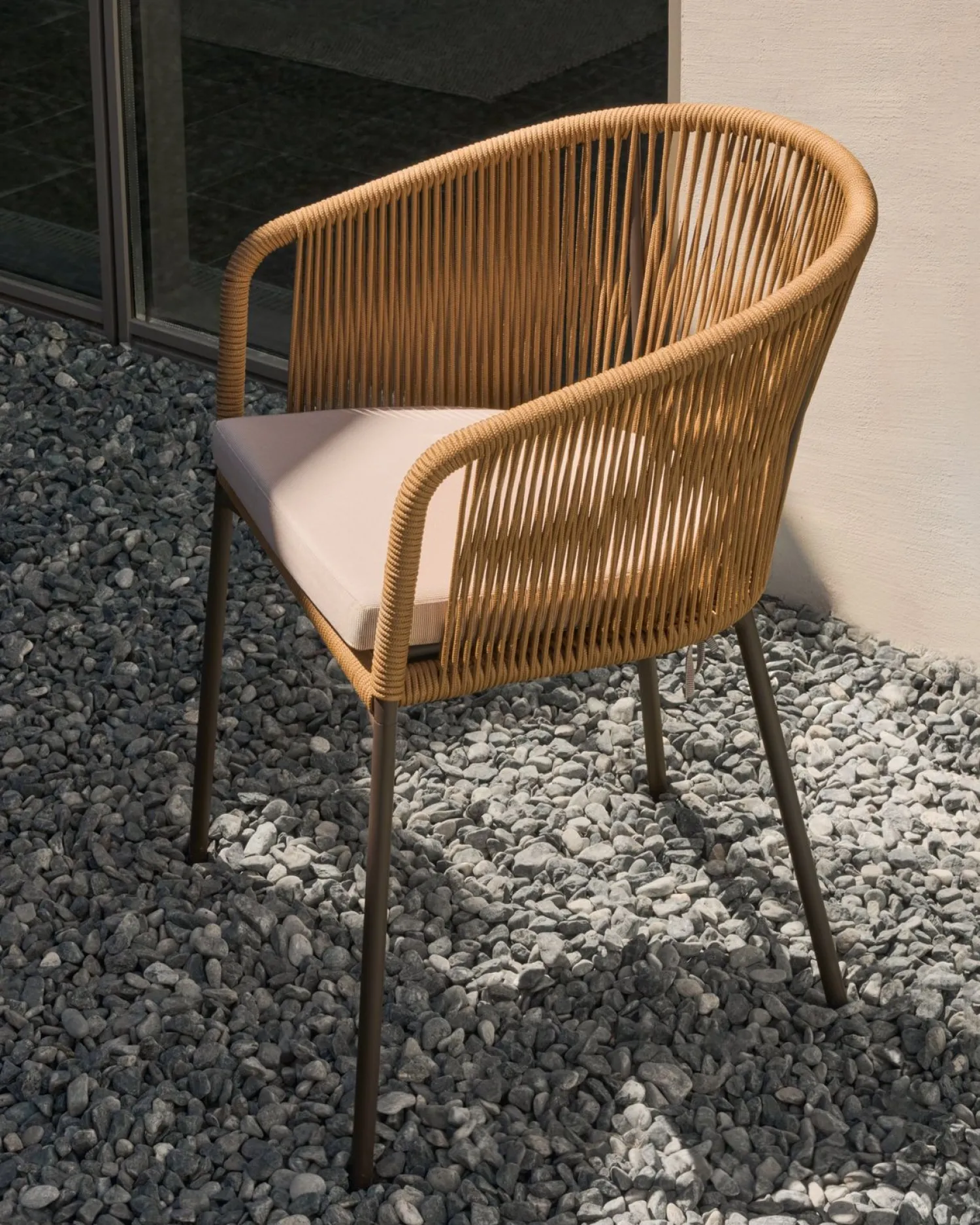 Tuinstoelen|Eetkamerstoelen Met Armleuning-Kave Home Yanet Tuinstoel Naturel, Beige