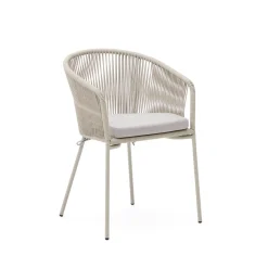 Tuinstoelen|Eetkamerstoelen Met Armleuning-Kave Home Yanet Tuinstoel Ecru