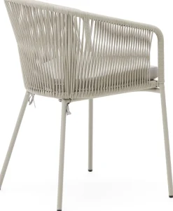 Tuinstoelen|Eetkamerstoelen Met Armleuning-Kave Home Yanet Tuinstoel Ecru