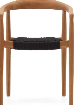 Tuinstoelen-Kave Home Ydalia Tuinstoel Zwart, Naturel