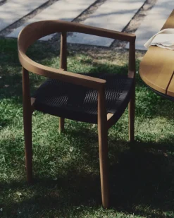 Tuinstoelen-Kave Home Ydalia Tuinstoel Zwart, Naturel