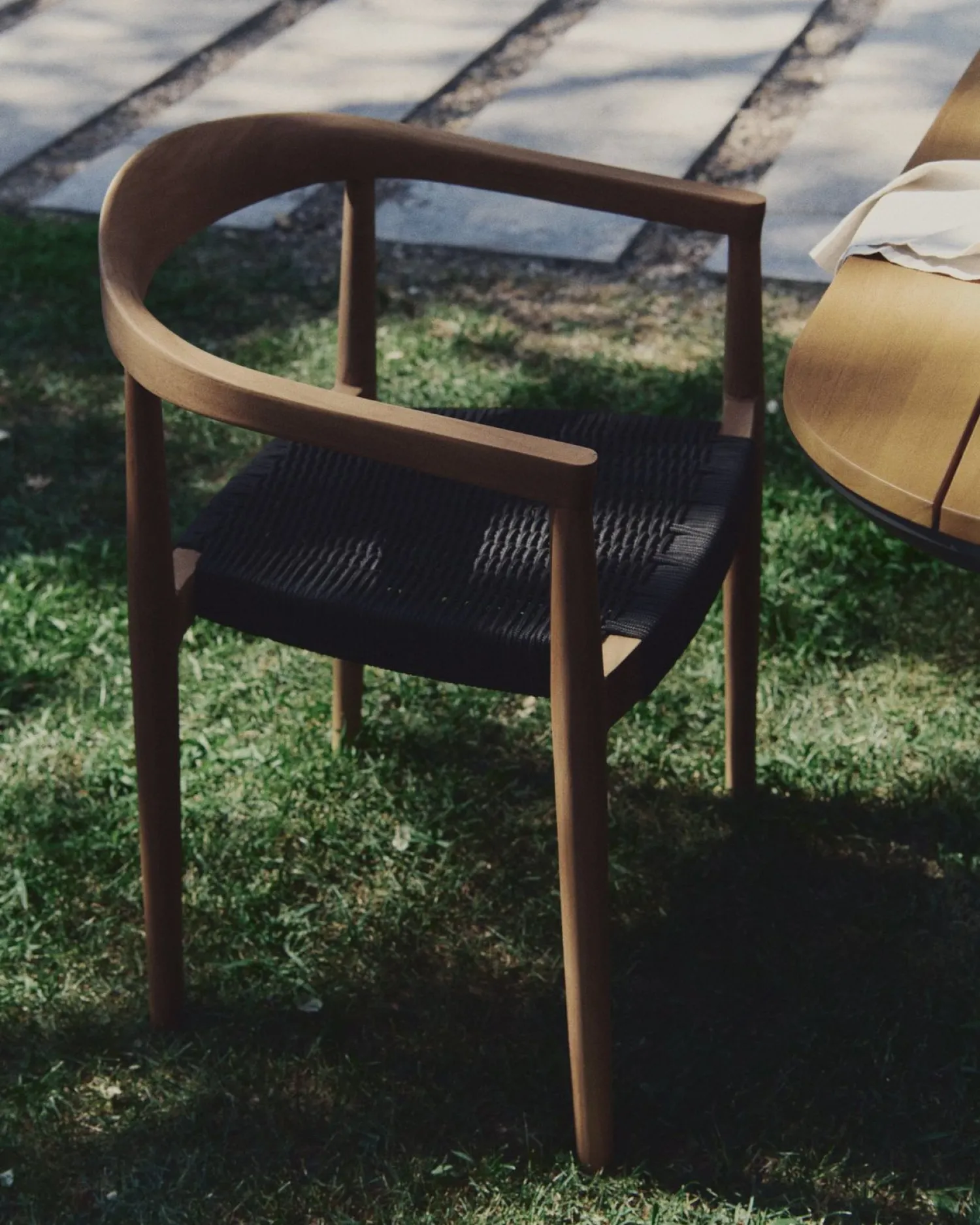 Tuinstoelen-Kave Home Ydalia Tuinstoel Zwart, Naturel