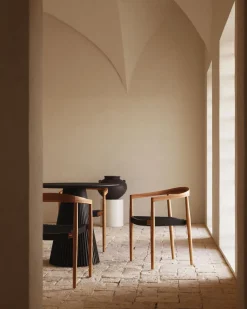 Tuinstoelen-Kave Home Ydalia Tuinstoel Zwart, Naturel