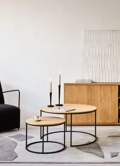 Houten Salontafels|Ronde Salontafels-Kave Home Yoana Salontafelset Naturel