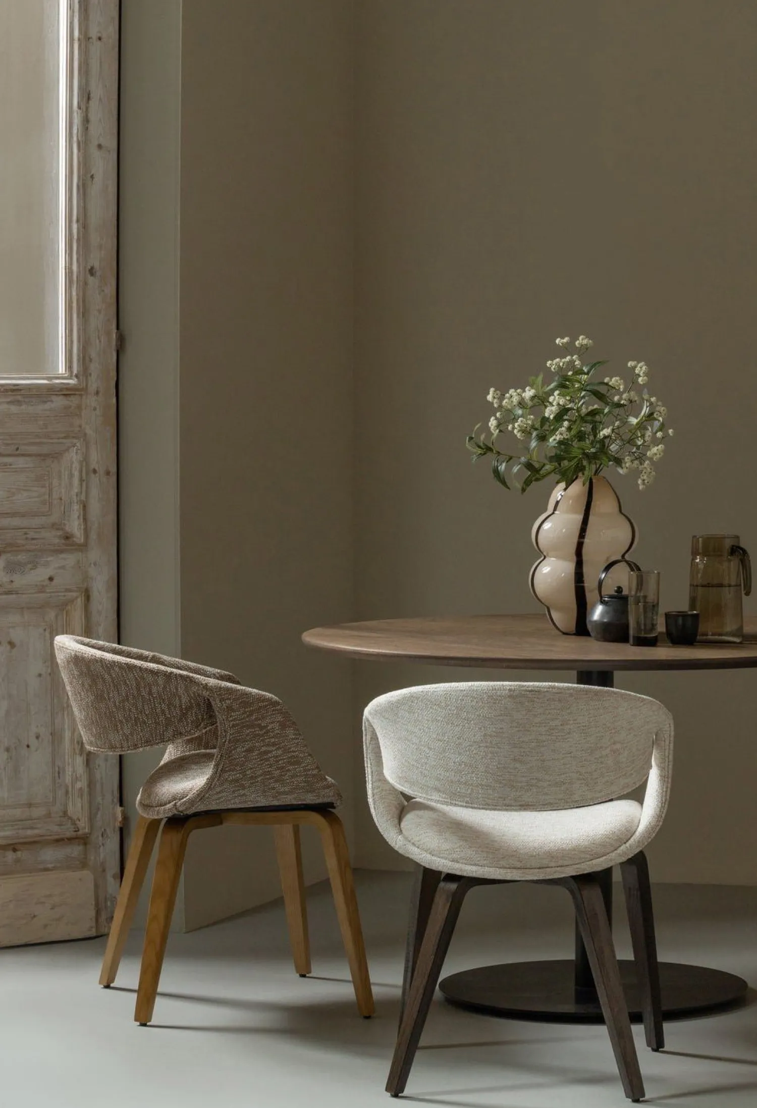 Eetkamerstoelen Met Armleuning-WOOOD Yossi Bruin Hout Eetkamerstoel Natural