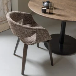 Eetkamerstoelen Met Armleuning-WOOOD Yossi Bruin Hout Eetkamerstoel Brown
