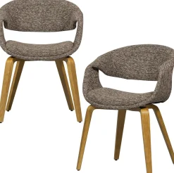 Eetkamerstoelen Met Armleuning-WOOOD Yossi Hout Eetkamerstoel Brown