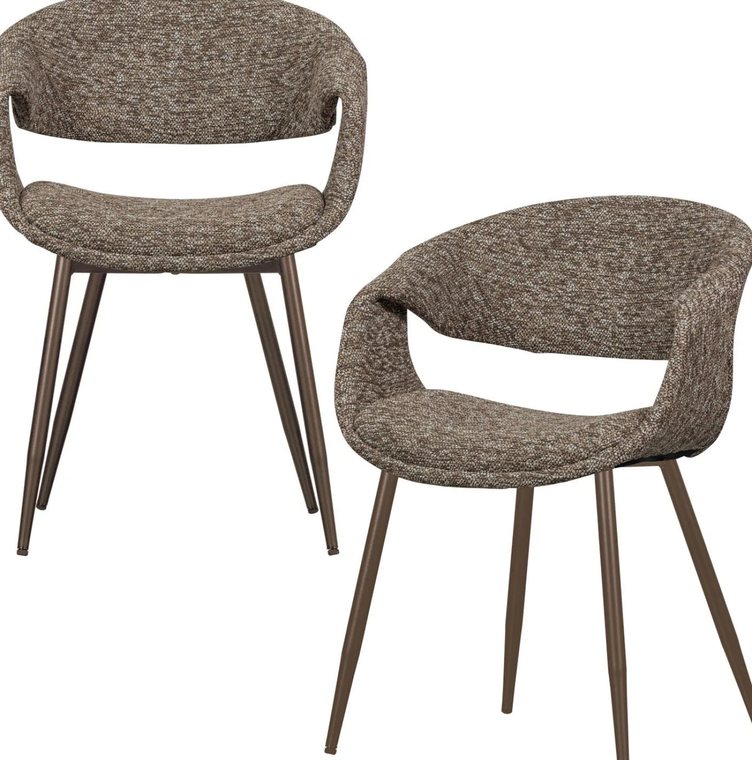 Eetkamerstoelen Met Armleuning-WOOOD Yossi Koper Metaal Eetkamerstoel Brown