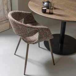 Eetkamerstoelen Met Armleuning-WOOOD Yossi Koper Metaal Eetkamerstoel Brown