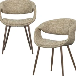 Eetkamerstoelen Met Armleuning-WOOOD Yossi Koper Metaal Eetkamerstoel Sand