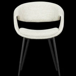 Eetkamerstoelen Met Armleuning-WOOOD Yossi Zwart Metaal Eetkamerstoel Natural