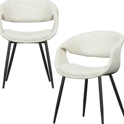 Eetkamerstoelen Met Armleuning-WOOOD Yossi Zwart Metaal Eetkamerstoel Natural