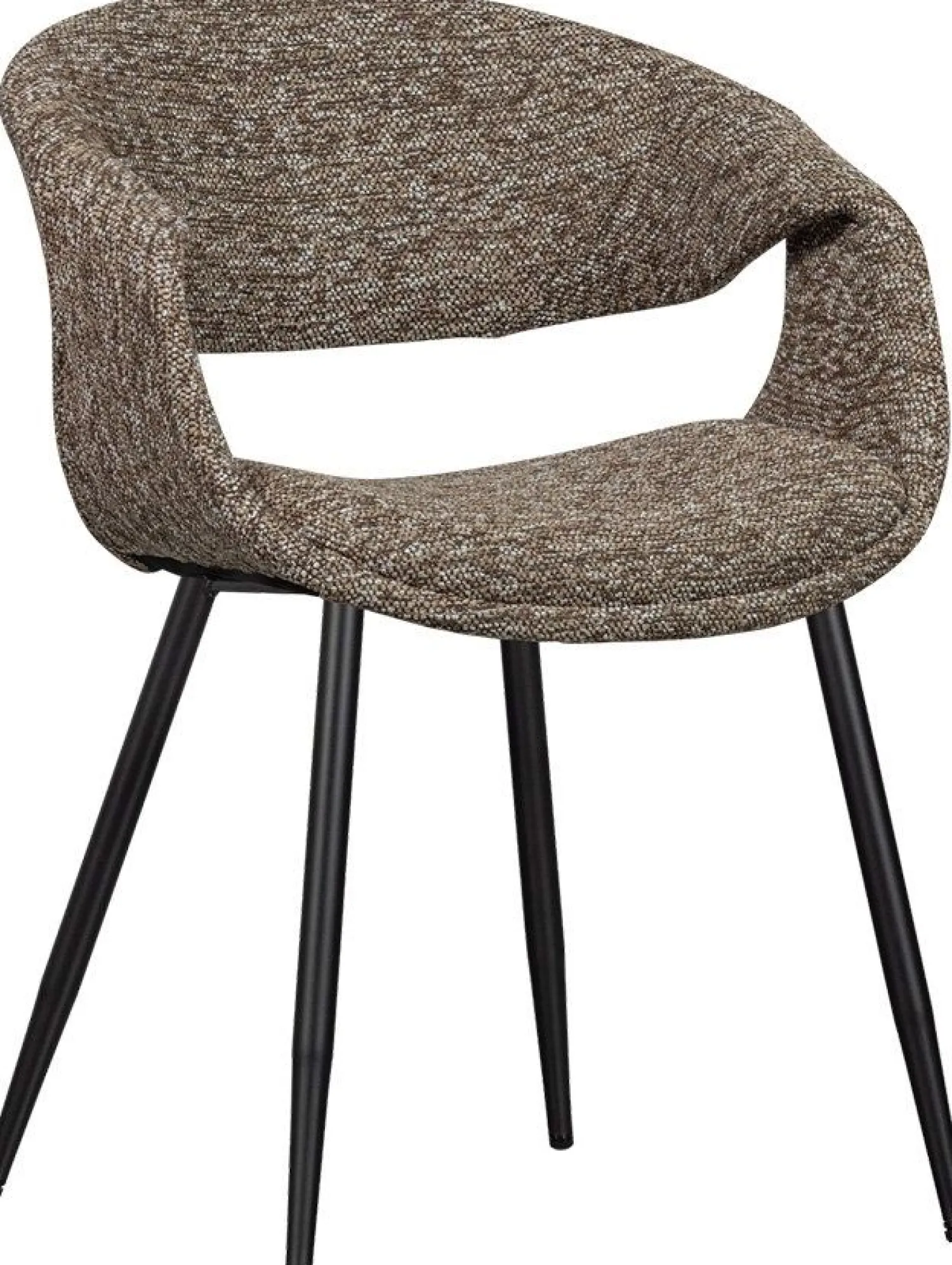 Eetkamerstoelen Met Armleuning-WOOOD Yossi Zwart Metaal Eetkamerstoel Brown