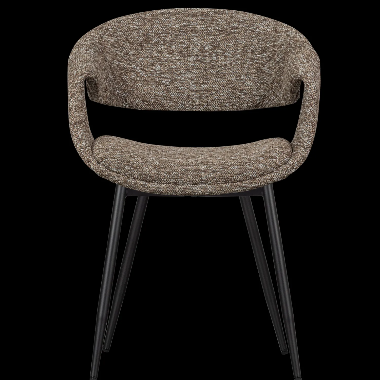 Eetkamerstoelen Met Armleuning-WOOOD Yossi Zwart Metaal Eetkamerstoel Brown