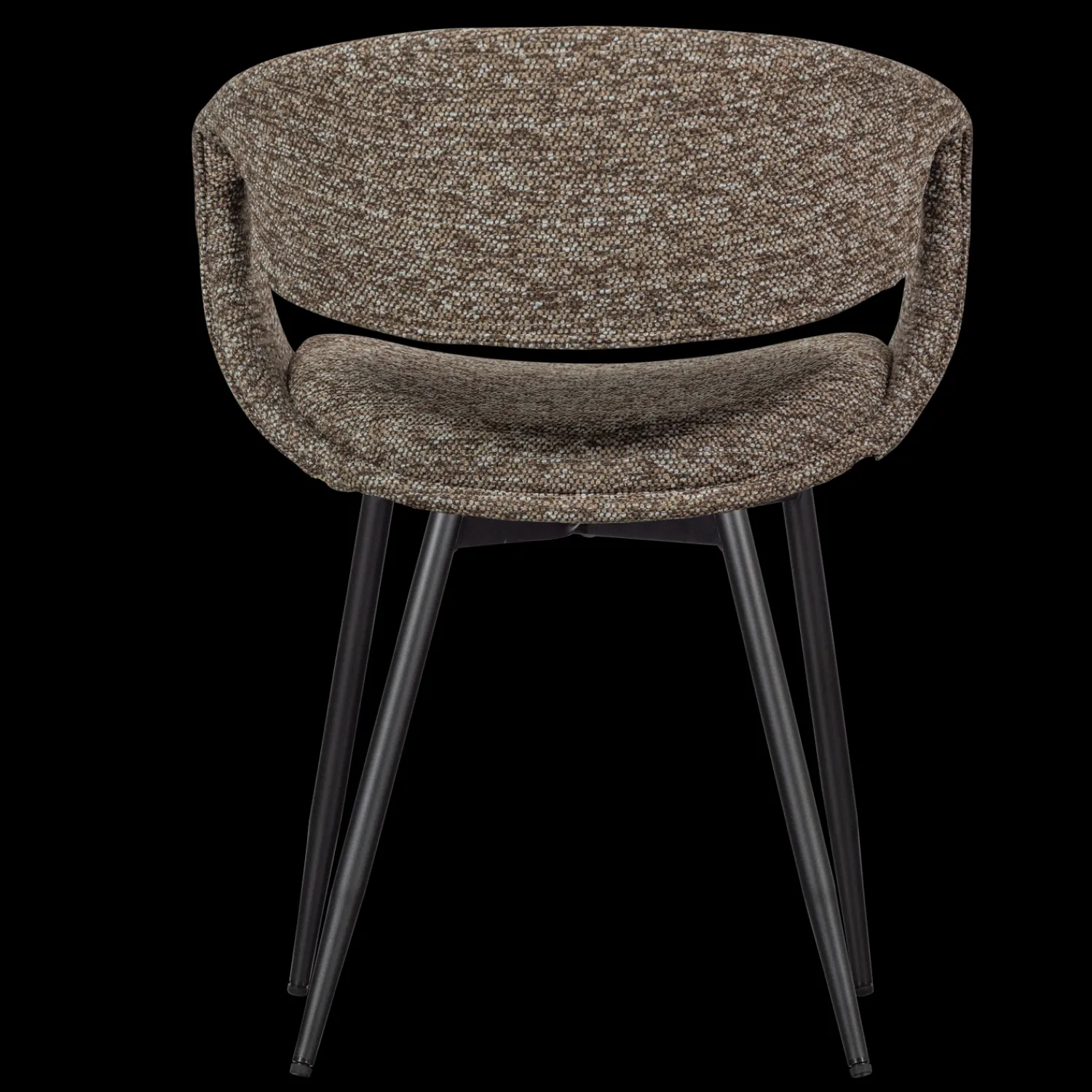 Eetkamerstoelen Met Armleuning-WOOOD Yossi Zwart Metaal Eetkamerstoel Brown