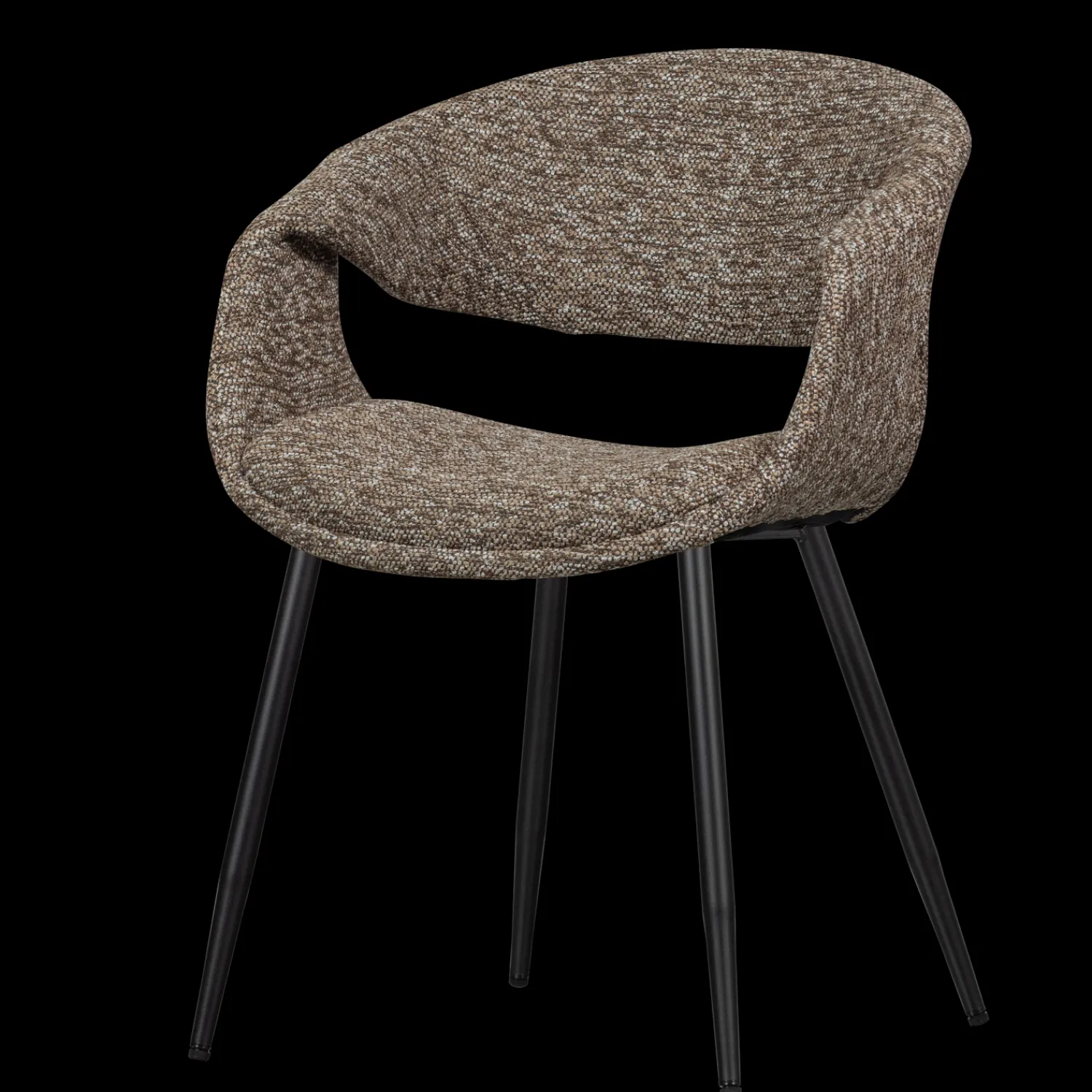 Eetkamerstoelen Met Armleuning-WOOOD Yossi Zwart Metaal Eetkamerstoel Brown