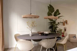 Hanglampen|Hanglampen-Lucide Yunkai Hanglamp Naturel, Zwart