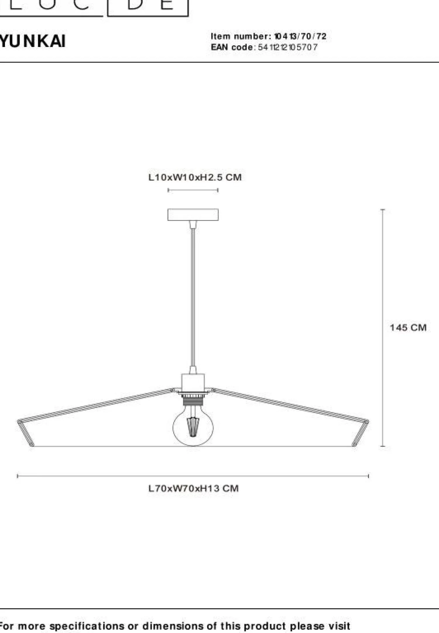 Hanglampen|Hanglampen-Lucide Yunkai Hanglamp Naturel, Zwart