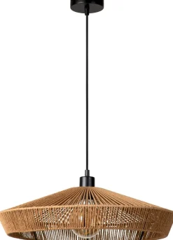 Hanglampen|Hanglampen-Lucide Yunkai Hanglamp Naturel, Zwart