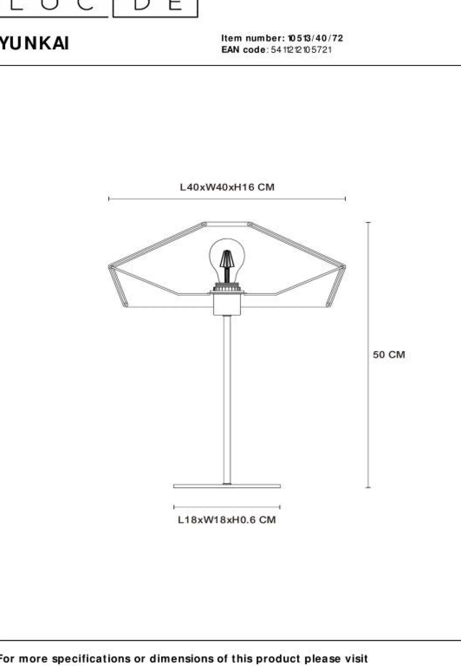 Tafellampen|Tafellampen-Lucide Yunkai Tafellamp Naturel, Zwart