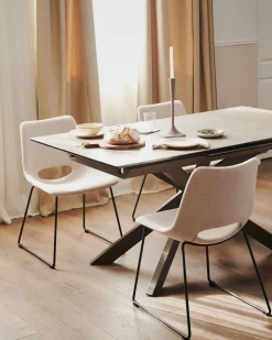 Eetkamerstoelen Zonder Armleuning-Kave Home Zahara Eetkamerstoel Beige