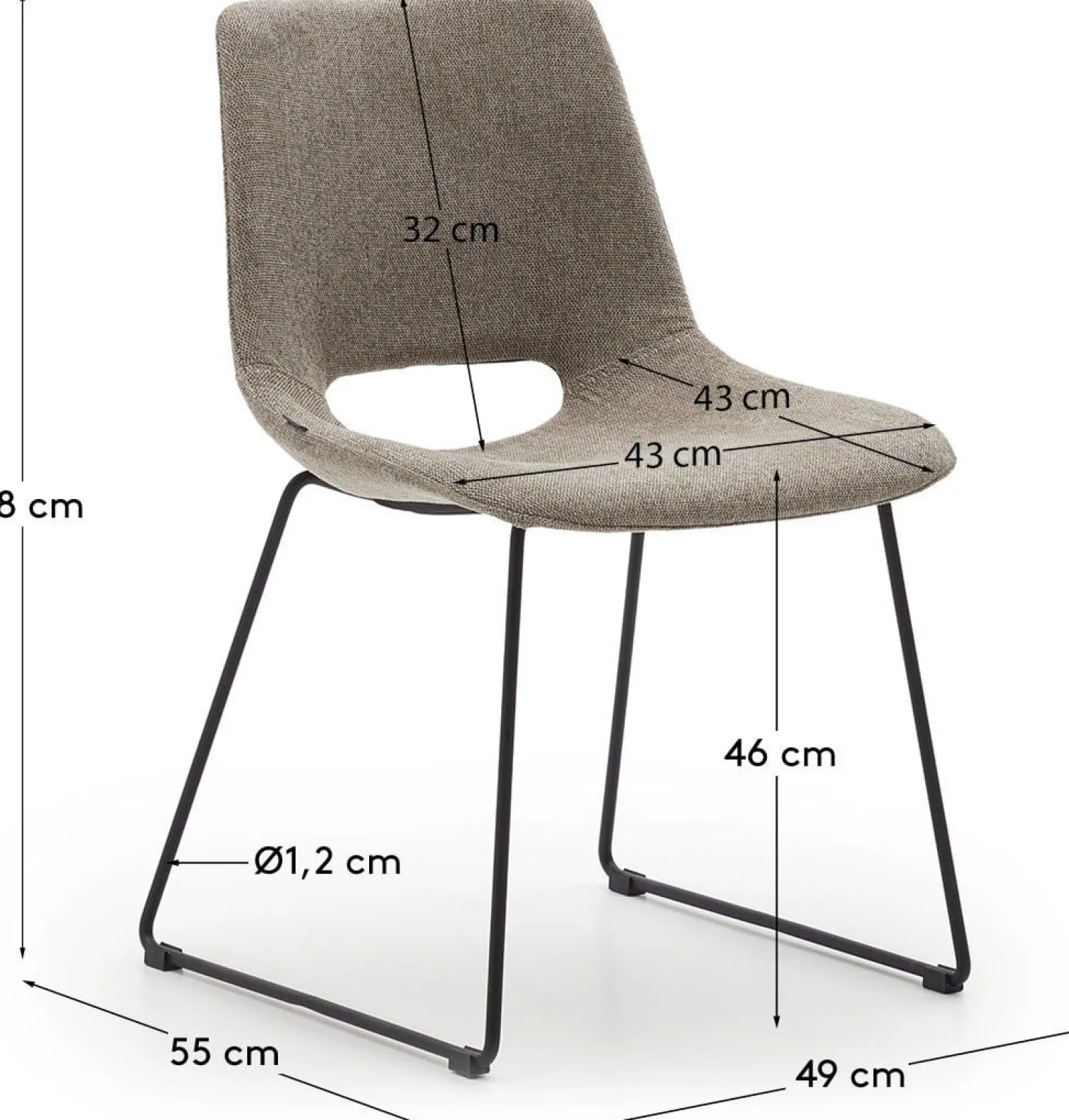 Eetkamerstoelen Zonder Armleuning-Kave Home Zahara Eetkamerstoel Beige