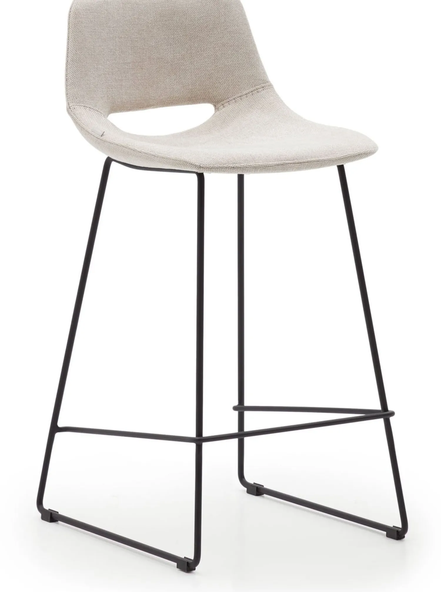 Stoffen Barkrukken-Kave Home Zahara Laag Barstoel Beige
