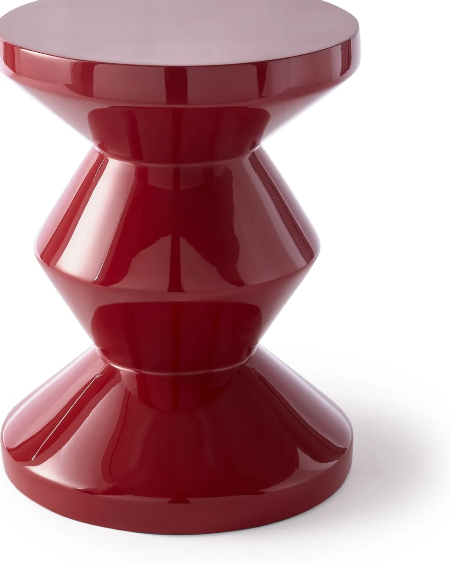 Ronde Bijzettafels-POLSPOTTEN Zig Zag Bijzettafel Ruby Red