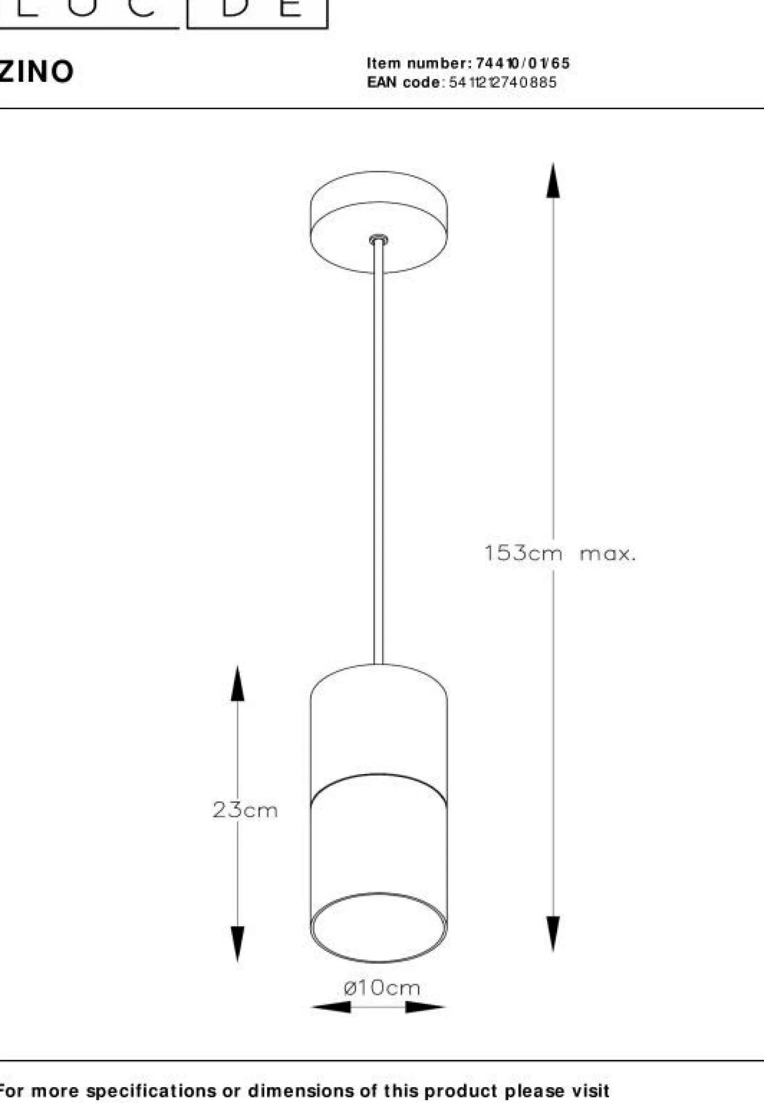 Moderne Hanglampen|Moderne Hanglampen-Lucide Zino Hanglamp Zwart