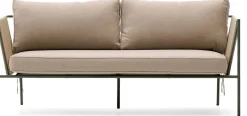 Tuinbanken|Zitbanken-Kave Home Zivia Outdoor 3-Zitsbank Groen, Beige