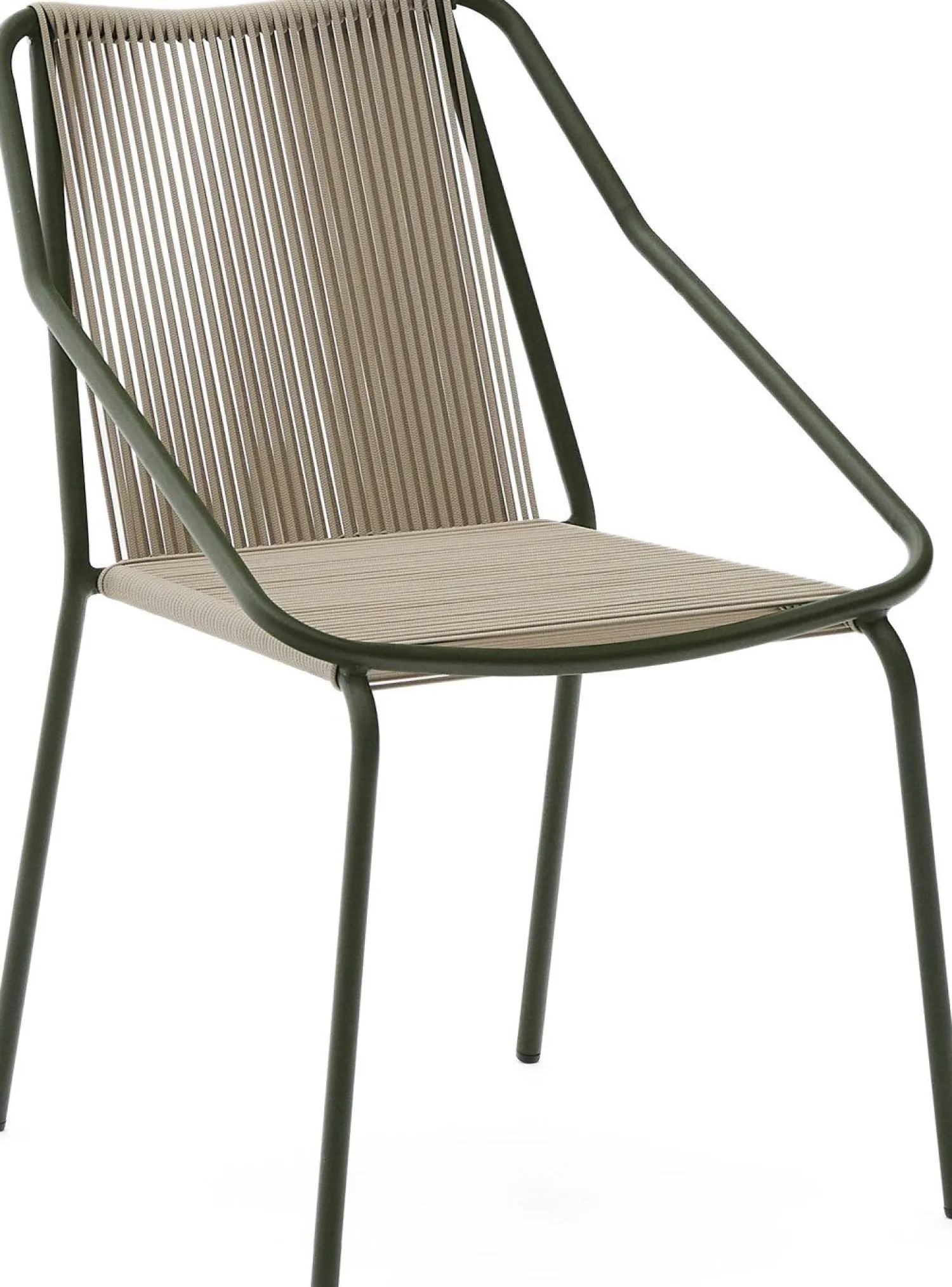 Tuinstoelen-Kave Home Zivia Tuinstoel Donkergroen, Beige