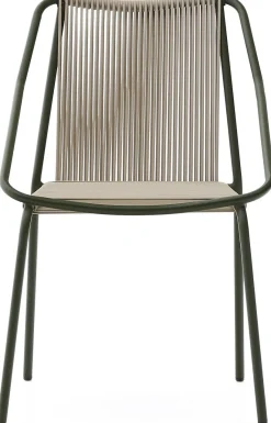 Tuinstoelen-Kave Home Zivia Tuinstoel Donkergroen, Beige
