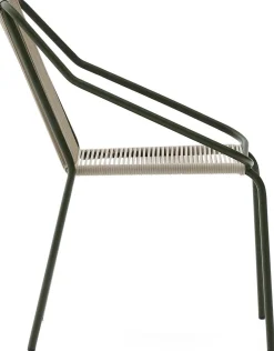 Tuinstoelen-Kave Home Zivia Tuinstoel Donkergroen, Beige