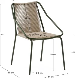 Tuinstoelen-Kave Home Zivia Tuinstoel Donkergroen, Beige