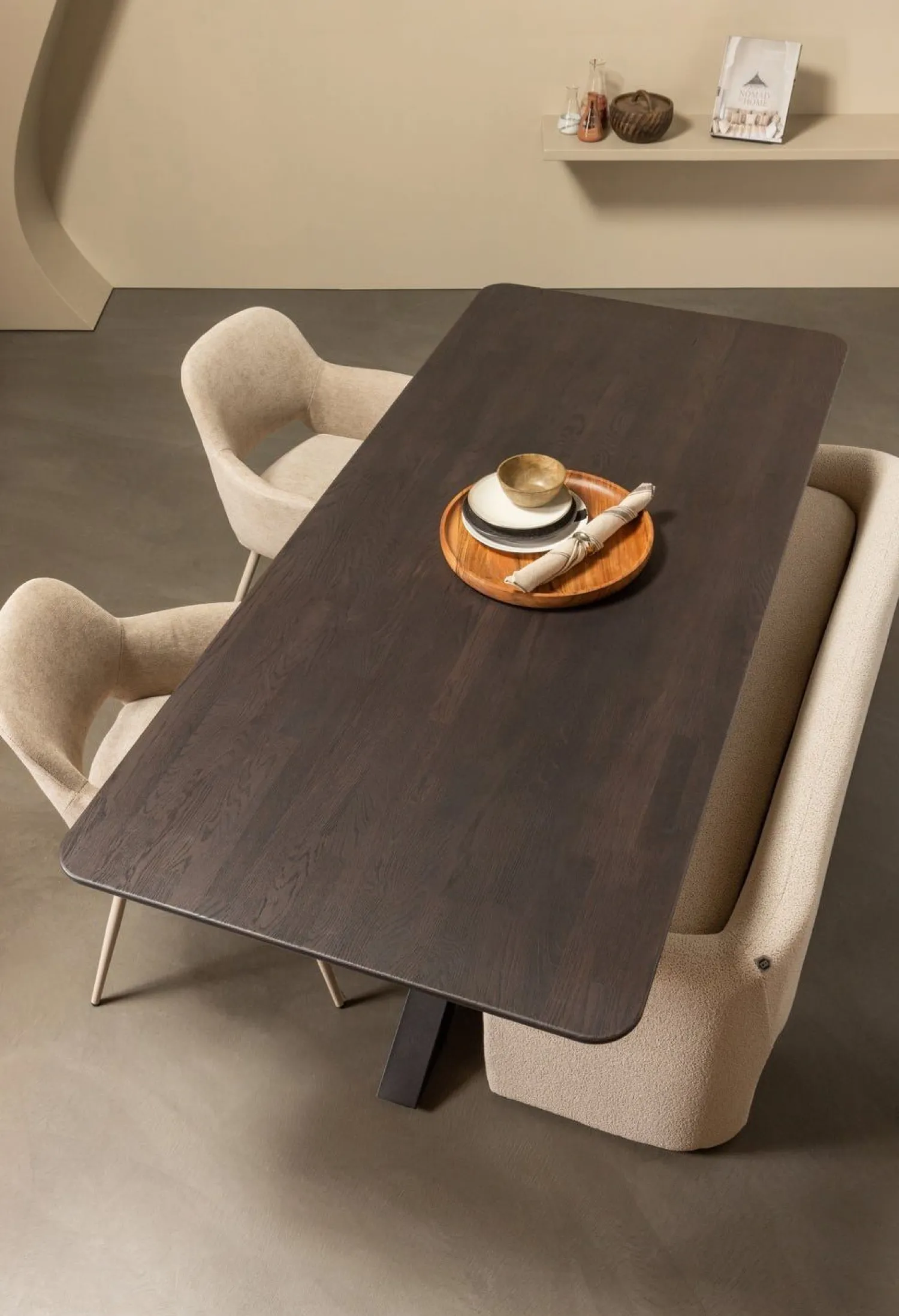Stoffen Eetkamerbanken-WOOOD Zone Eetkamerbank Beige